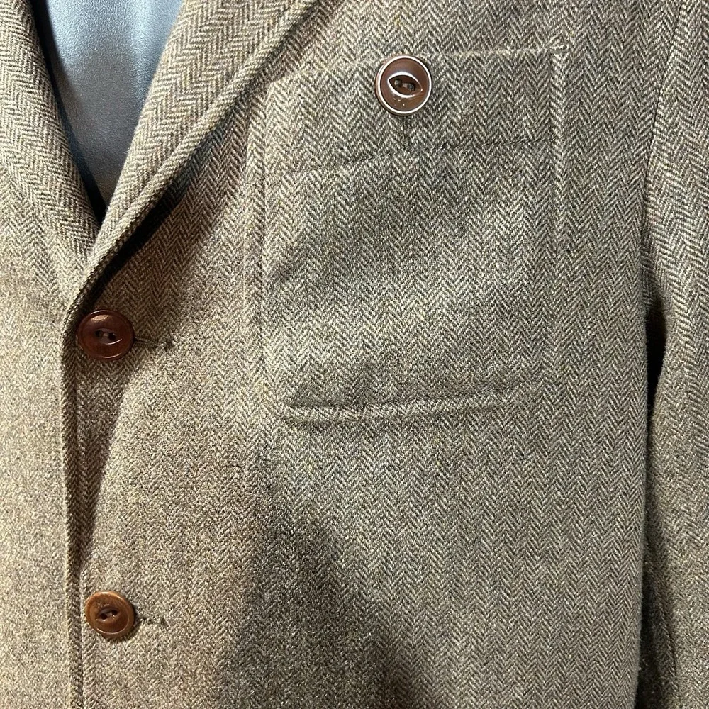 Tommy Hilfiger Men's Tweed Sport Coat Blazer Wool Blend Herringbone‎ Large